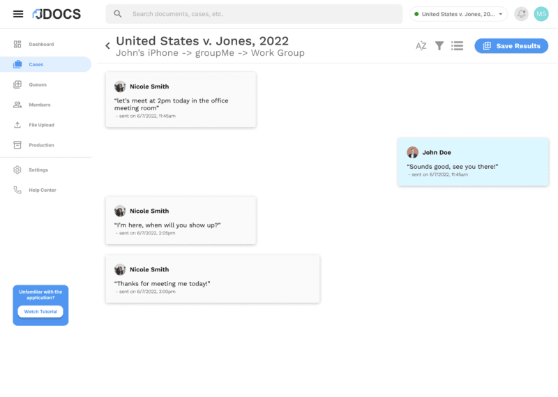 JDocs conversation view