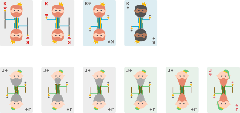 King and wizard card designs