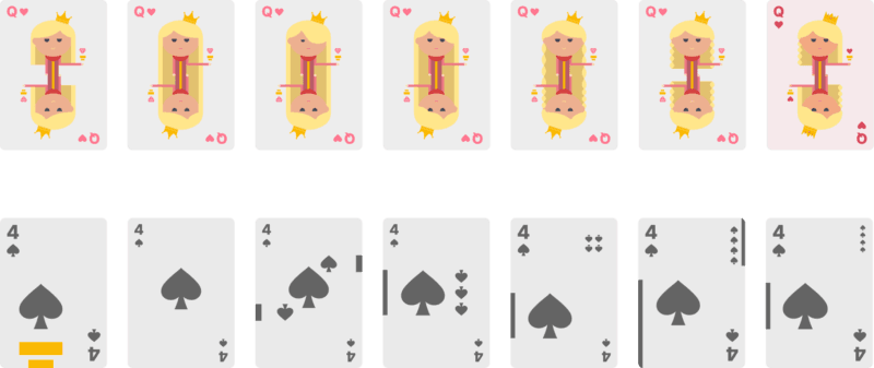 Queen and number card designs