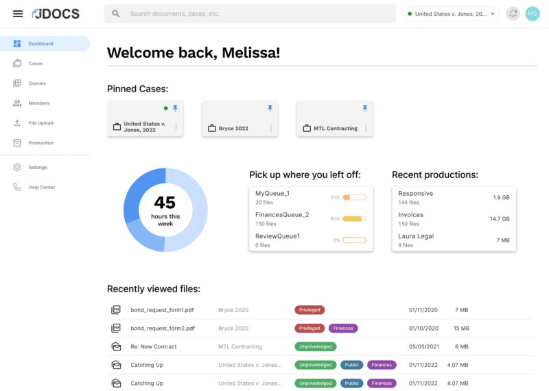 JDocs dashboard