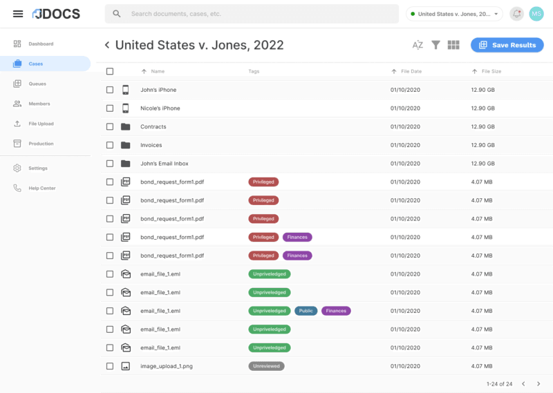 JDocs list view