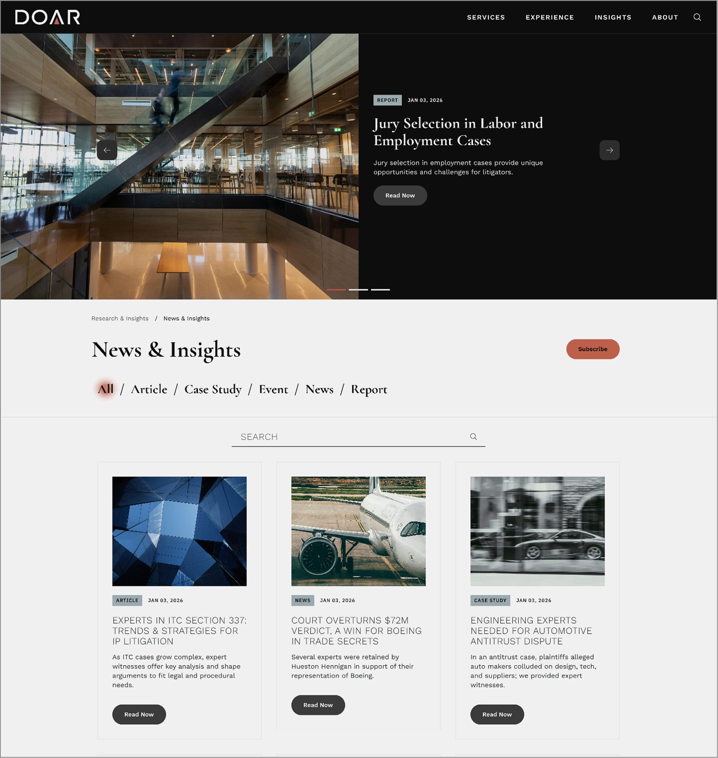 DOAR category overview pages