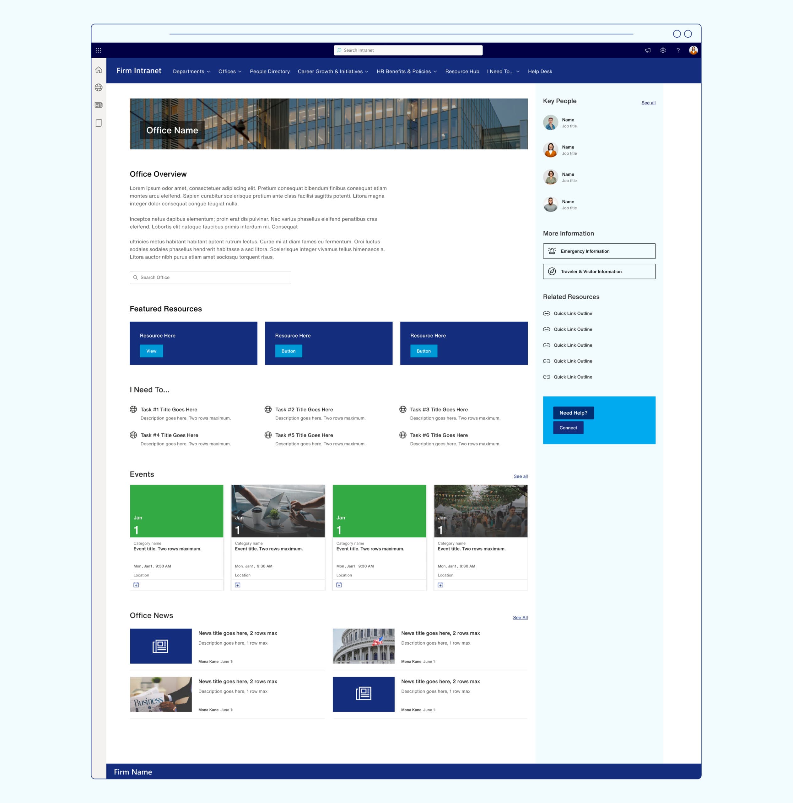 Intranet office page