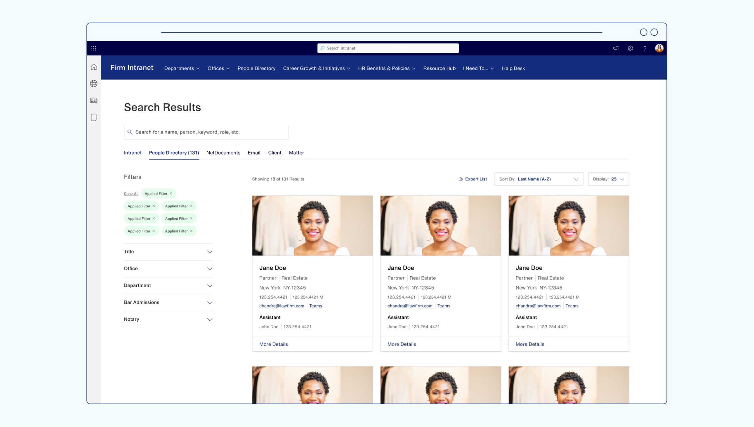 Intranet people directory