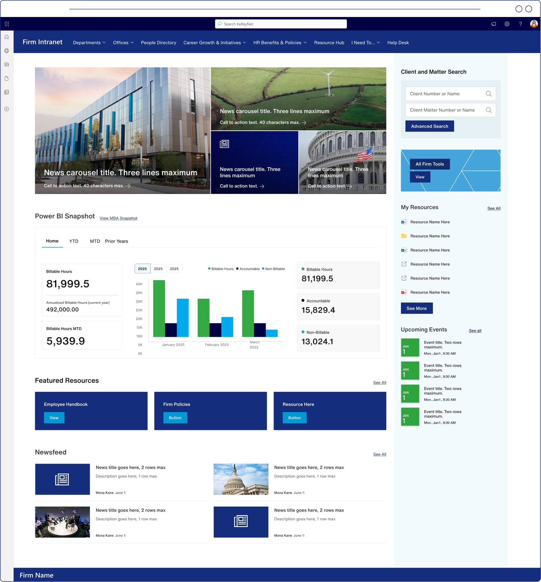 Intranet home page